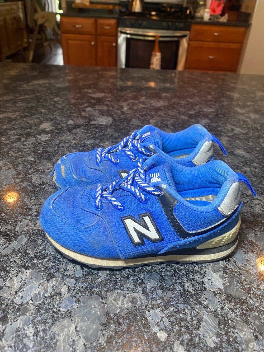 New Balance 574 Toddler Blue Shoes Slip On Size 8